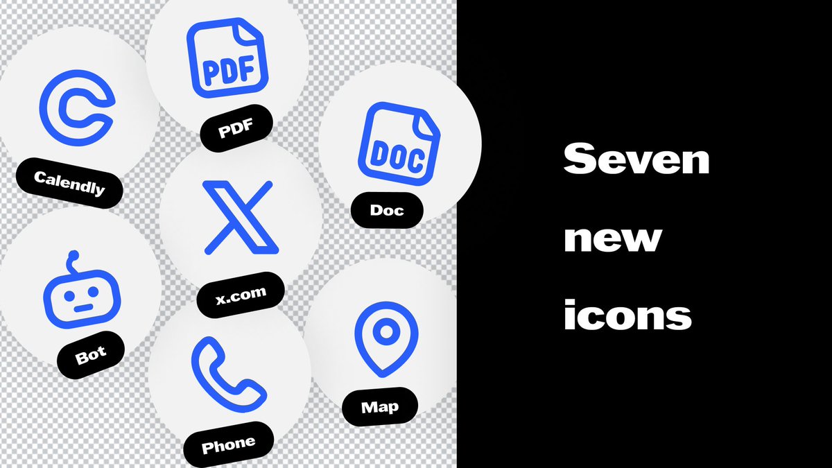 Seven new icons in the Social media section.

#innovation