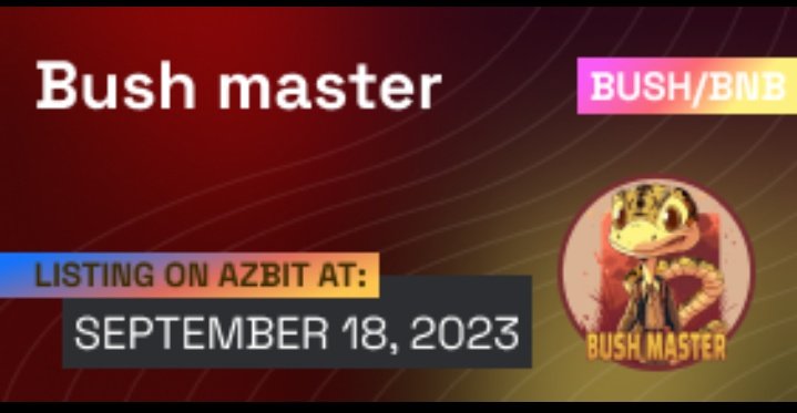 Listing confirmed on AZBIT tomorrow at 18 PM UTC Create your account at: @azbit_news #bushmaster #babydoge #BTC #Bitcoin #Bitget #Binance #MEXCGLOBAL #MEXCLaunchpad #USDT #BSCGEM #1000x #100x #memecoin #MemeCoinSeason #shiba #PEPE #PepeCoin #BabyShibArmy #Floki #doge #fixed