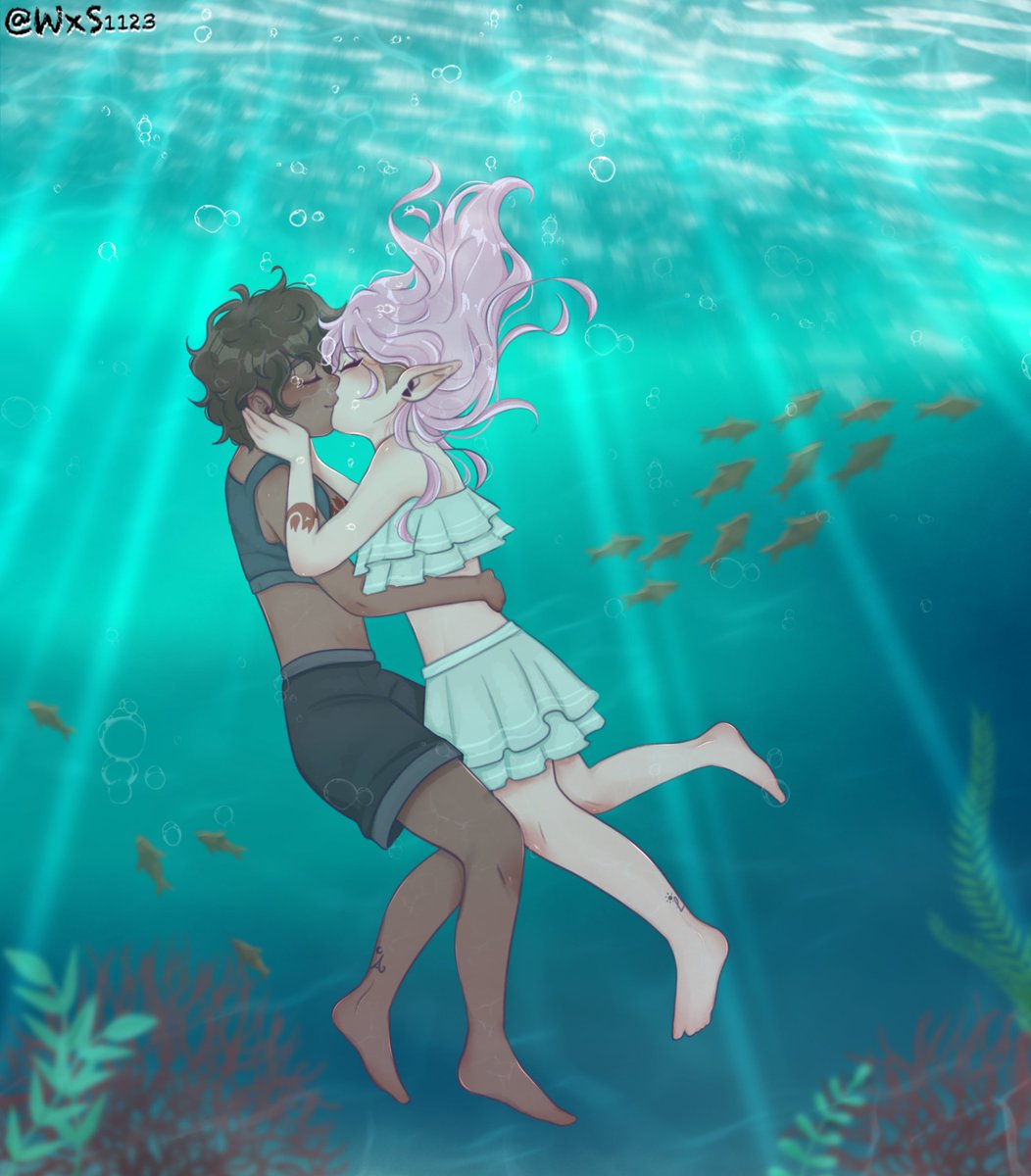 Underwater kiss 💙💜
.
.

 [#TheOwlHouse #TOH #Luz #Amity #Lumity]