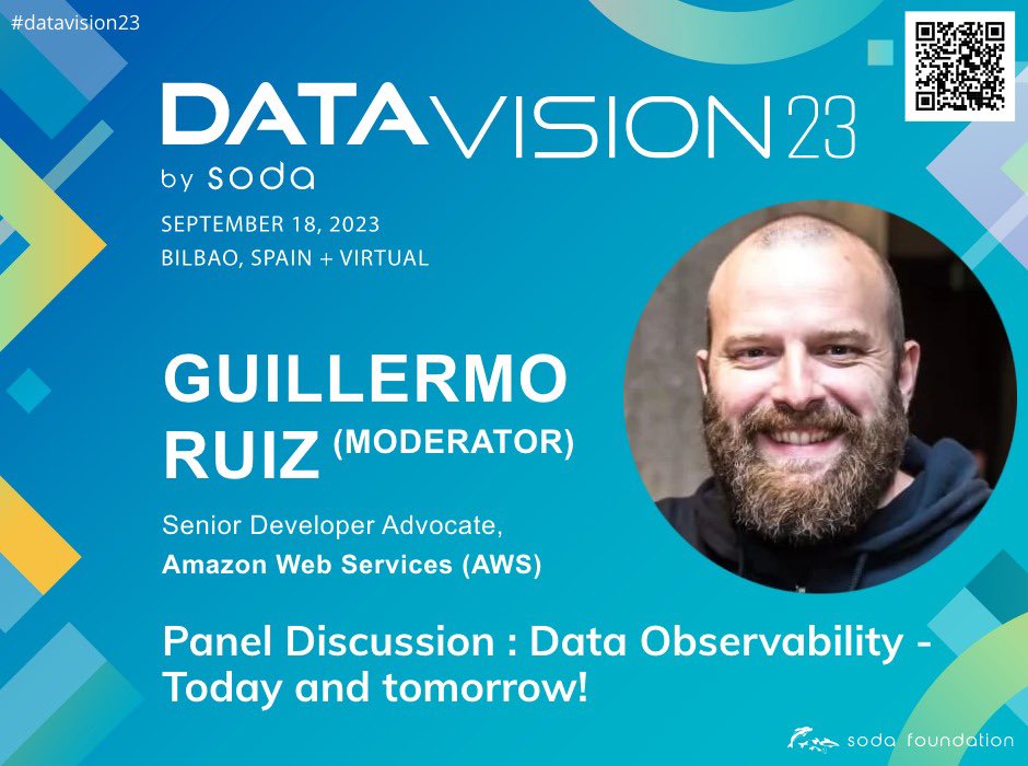 IaaSgeek's tweet photo. Join us for insights on how to ensure data quality, transparency, and reliability in today's data-driven world. 💡 Let's dive into the world of data #observability together! 🌐 See you in SODA #DataVision23 ! https://t.co/rQfENz5xSX