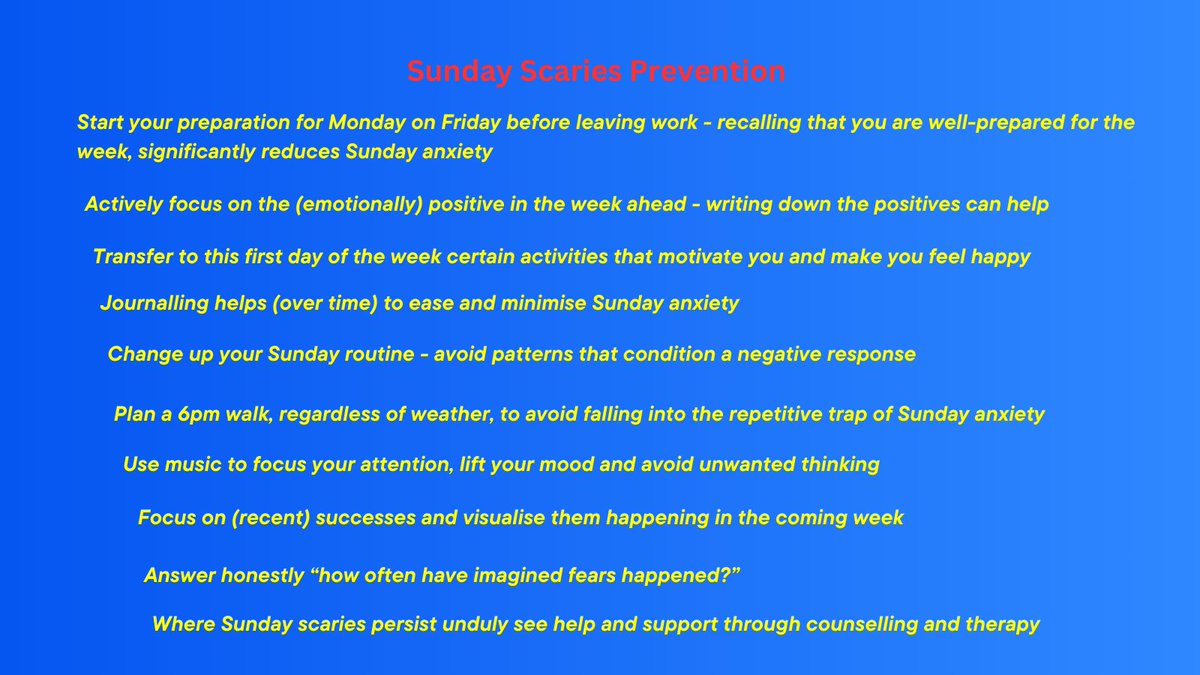 Arkle123's tweet photo. Manage Sunday anxiety better.
#teachers #stress #support #mentalhealth #education #wellbeing #ofsted #schools #educators #teachertwitter #EduTwitter #PastoralTwitter #sundayscaries #StressTips #anxiety #burnout #exhaustion #edchatEU #TechWeekIRL #edchatie #TeachersOfTwitter #k12 https://t.co/ux2UsX3tHZ