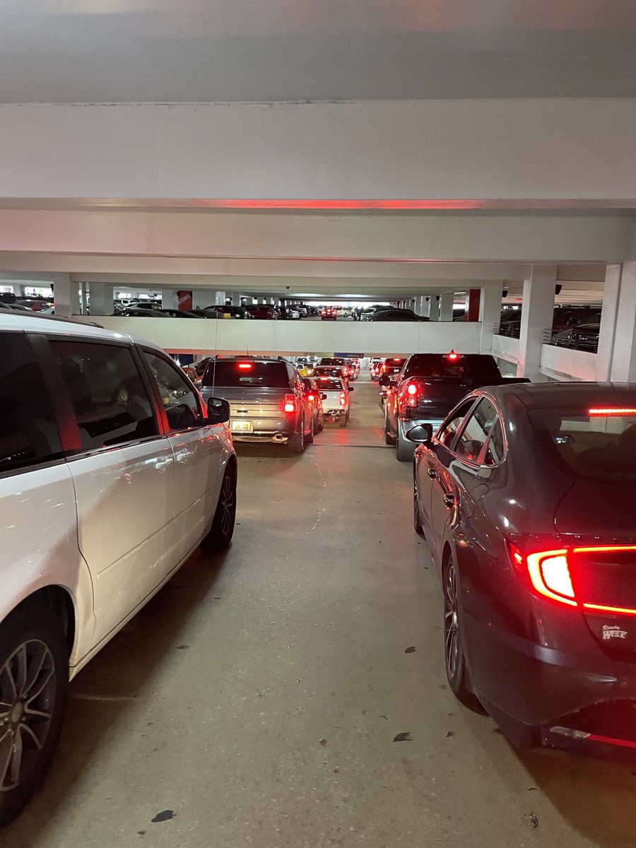 BpBuckley12's tweet photo. ⁦@MGMGrandDetroit⁩ debacle in the parking garage! Get some traffic control in there for the people! https://t.co/2kwF2ZdUvI