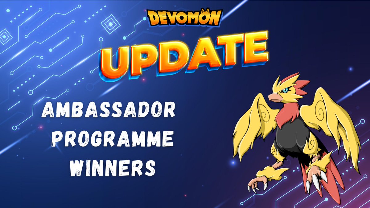 OfficialDevomon's tweet photo. 🎉 Big Congrats to the #Devomon Ambassador Programme winners! 🏆@ifurejack | @AdeyemiRA2 |  @Behnam0777 | @EmmaDmaestro | @Kesterhofficial | @DibemEdu | @Blkylim | @jolademi_1 | @WilliKing9   Winners Please Follow Next Steps here: 👉https://t.co/p2Cokc6OzG  🚀🎮 #Callisto https://t.co/2AOzDBB4ts