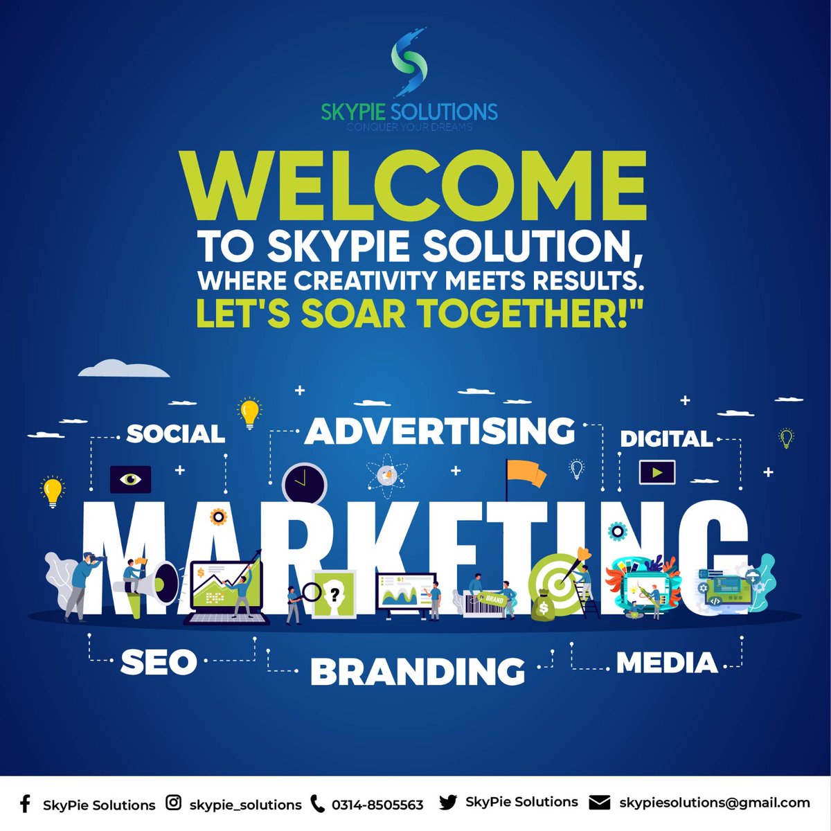 SkypieSolutions's tweet photo. "Where creativity meets results"
#marketingstrategy #marketingtips #marketresearch #marketingagency #digitalmarketing #promotionalproducts #designer #webdesign #webdevelopment #animation #pagehandling #seo #fypシ゚ #digitalpainting #SalesBoost #pageboost #businesssuccess #agency https://t.co/QG2UAMSWSl