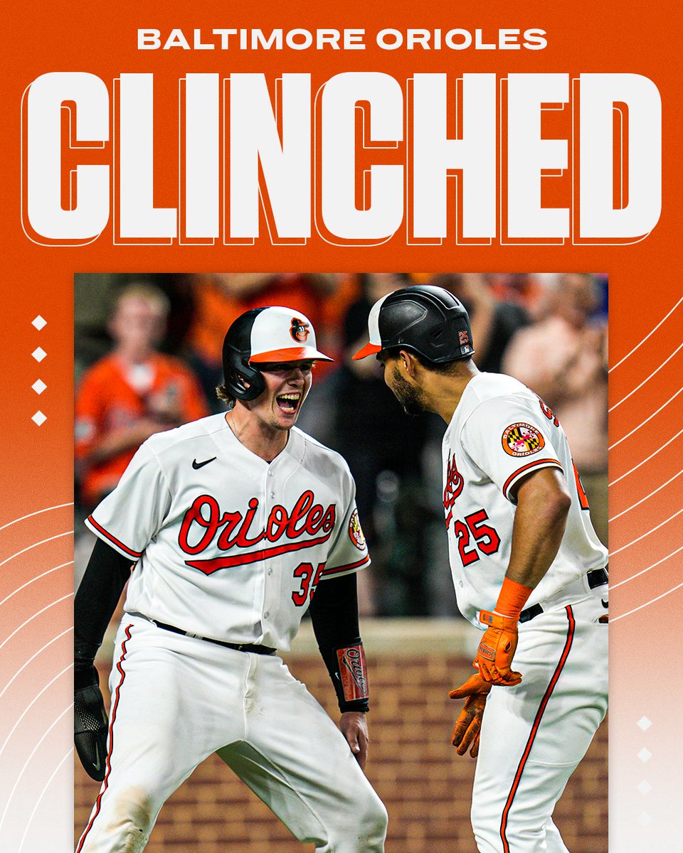 The @Orioles clinch a playoff spot for the first time since 2016 😱