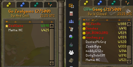 Zealgains_SW's tweet photo. @JagexSupport I think Friends chat is bugging out.. There is someone with the exact same spelling and stats "Mattie HC" who is on different worlds but shows them in 2 friends chats. https://t.co/1qoX76u1tl