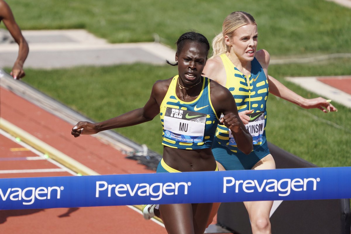 FloTrack's tweet photo. ATHING MU IS HER

The world bronze medalist resets her own national record in the women’s 800m, winning in 1:54.97 at the Prefontaine Classic 🇺🇸 #EugeneDL https://t.co/BSRqHtOAso