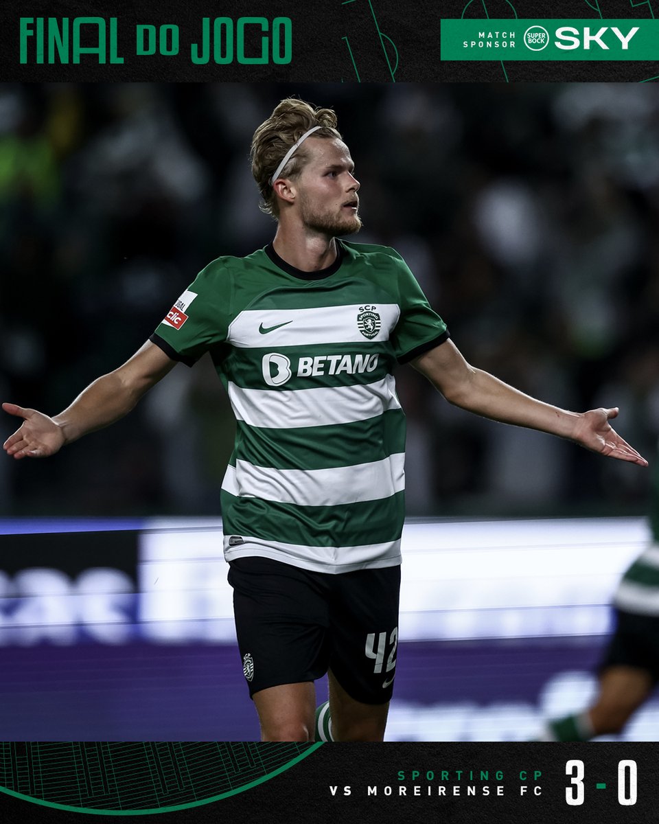 ⏹  Os Leões vencem em casa o Moreirense FC por 3-0! 🤩

⚽ Hjulmand, <a href="/viktor_gyokeres/">Viktor Gyökeres</a> e Diomande. 
#SCPMFC