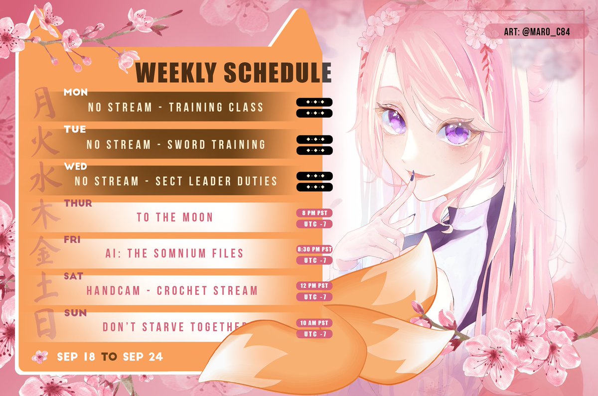 We're back with another crochet stream this week! I'm not sure if we'll be able to finish the Ninetales, but I'll be trying my bestest! 😂 

We'll also start To The Moon to fulfill a game redeem from the community. 💕 Lots of fun waiting to be had!

#schedule #vtuber #ENVtubers