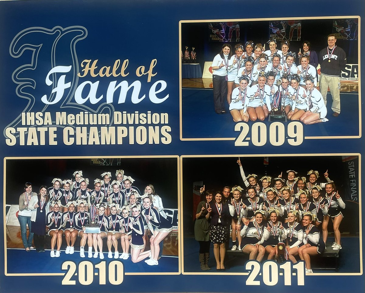 Such an honor to have the 2009, 2010 & 2011 State Champion Lemont Cheerleading Teams be inducted into the LHS Athletic Hall of Fame today 💙💛 The tradition of Lemont Cheer runs deep & this set of teams helped paved the way for the legacy! Special shout out to Coach @KStorako21!