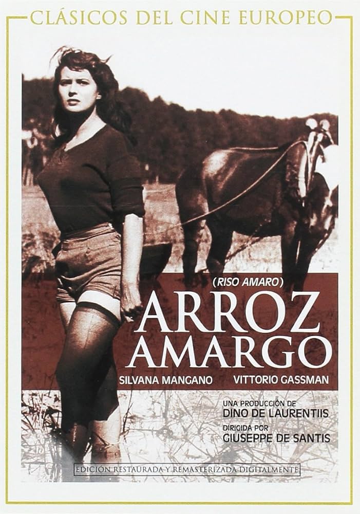 #risoamaro 1949 🇮🇹 
Dir:#giuseppedesantis 
Prot:#vittoriogassman #silvanamangano #dorisdowling 
Desgarradora historia y melodrama social, dentro de los campos de arroz, dónde unas jóvenes jornaleras, pasarán distintas penurias, mientras laburan de sol a sol, en este notable film