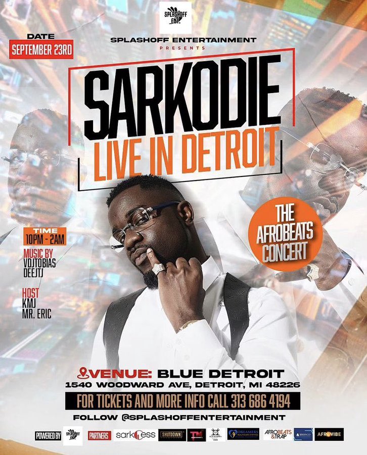 🚨:ACTIVITIES HAPPENING THIS WEEK‼️ •Sarkodie Live In Detroit🇺🇸 •Sarkodie Live In Las Vegas🇺🇸 #JamzWorldTour [PERIOD: Sep 18-24th]