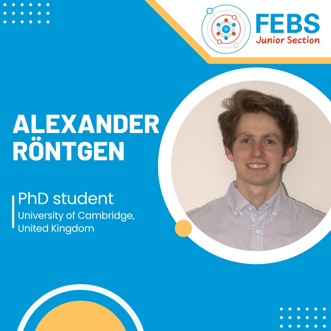FEBS_JS's tweet photo. 👉Meet Alex Röntgen from the #FEBSJuniorSection 
🧪Alex is a PhD student at the @Cambridge_Uni and a member of @GBM_eV @JuniorGBM @FEBSnews 
🔗Scan the QR code or follow the link to read the full interview with Alex: https://t.co/k0ZInGiYuD https://t.co/BgClb4vNId