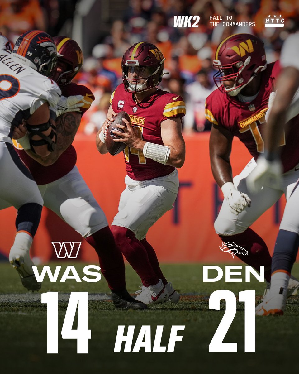 Commanders's tweet image. 11-0 run going into the break 

#WASvsDEN | #HTTC