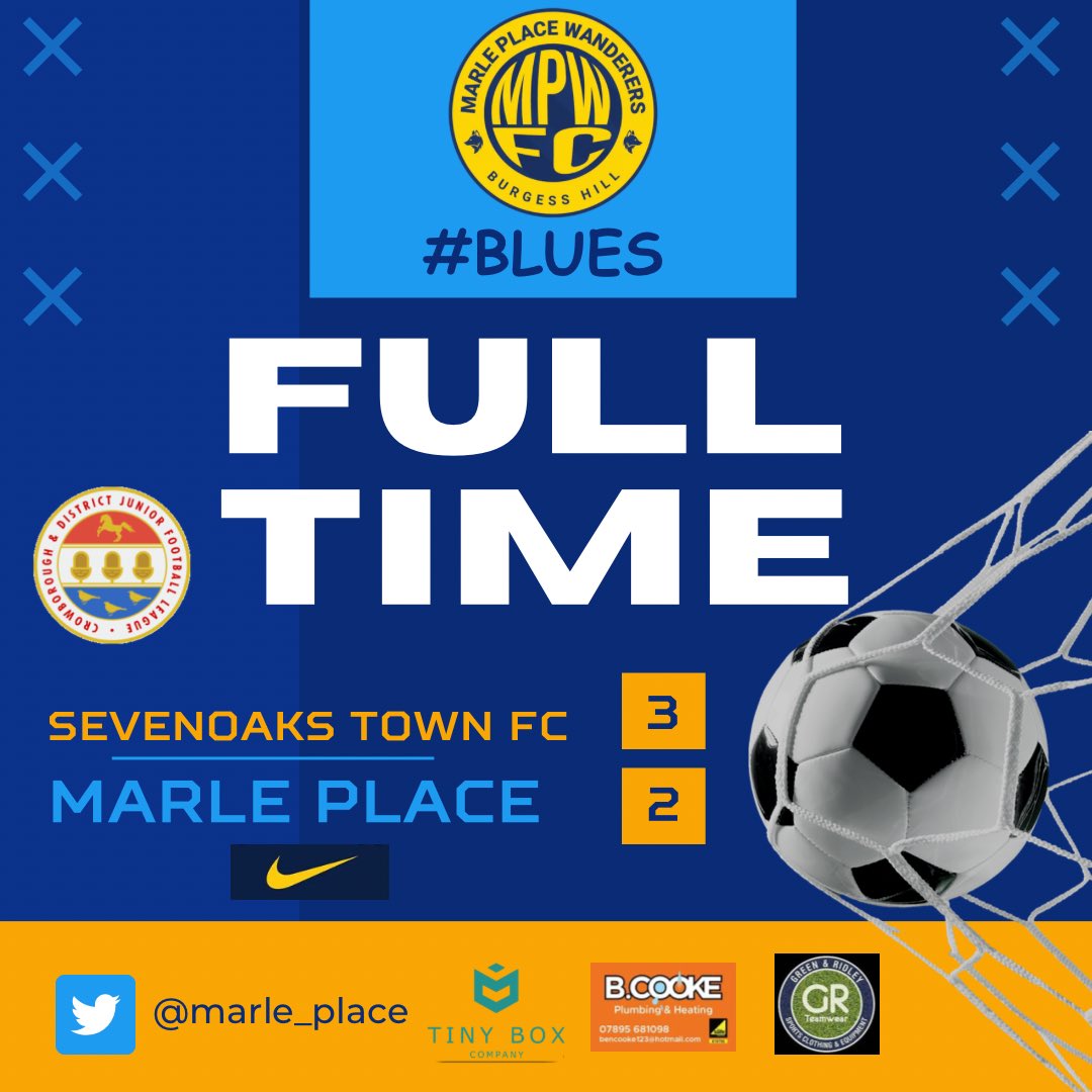 The Blues traveled away today to Sevenoaks Town youth and lost the game in the last few mins with giving
Away a pen in the dying moments of the game. Keep going, next week is the one it turns around the hard work you have put in is going to pay off 🔵🔵 #Blues #Wanderers