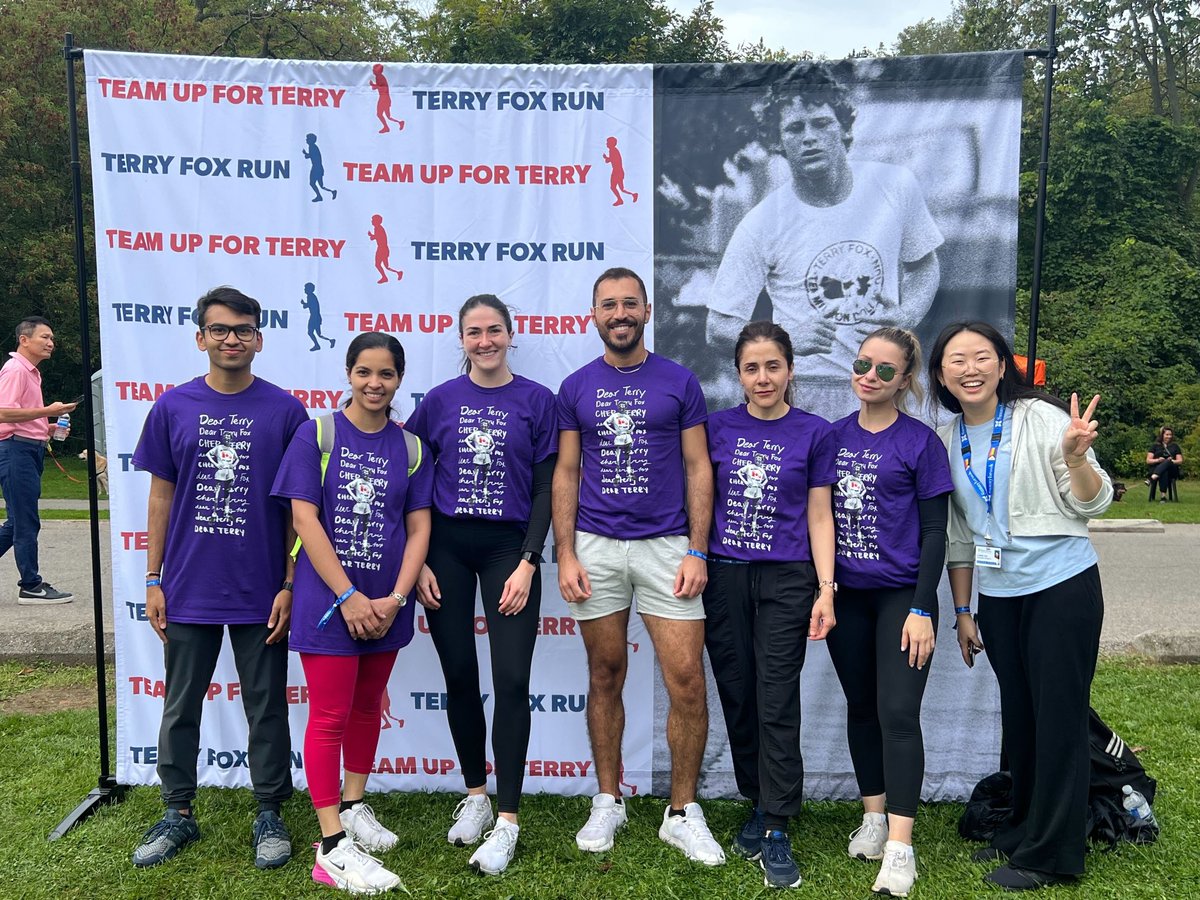 Very proud of people in my lab participating in #TerryFoxRun! Great job team!