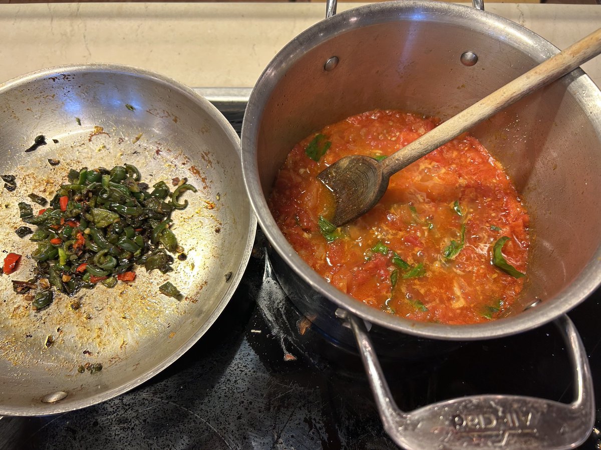 fresh tomato/ basil sauce and poblano pepper relish to go with grilled swordfish this evening - unintentional Italian tricolor