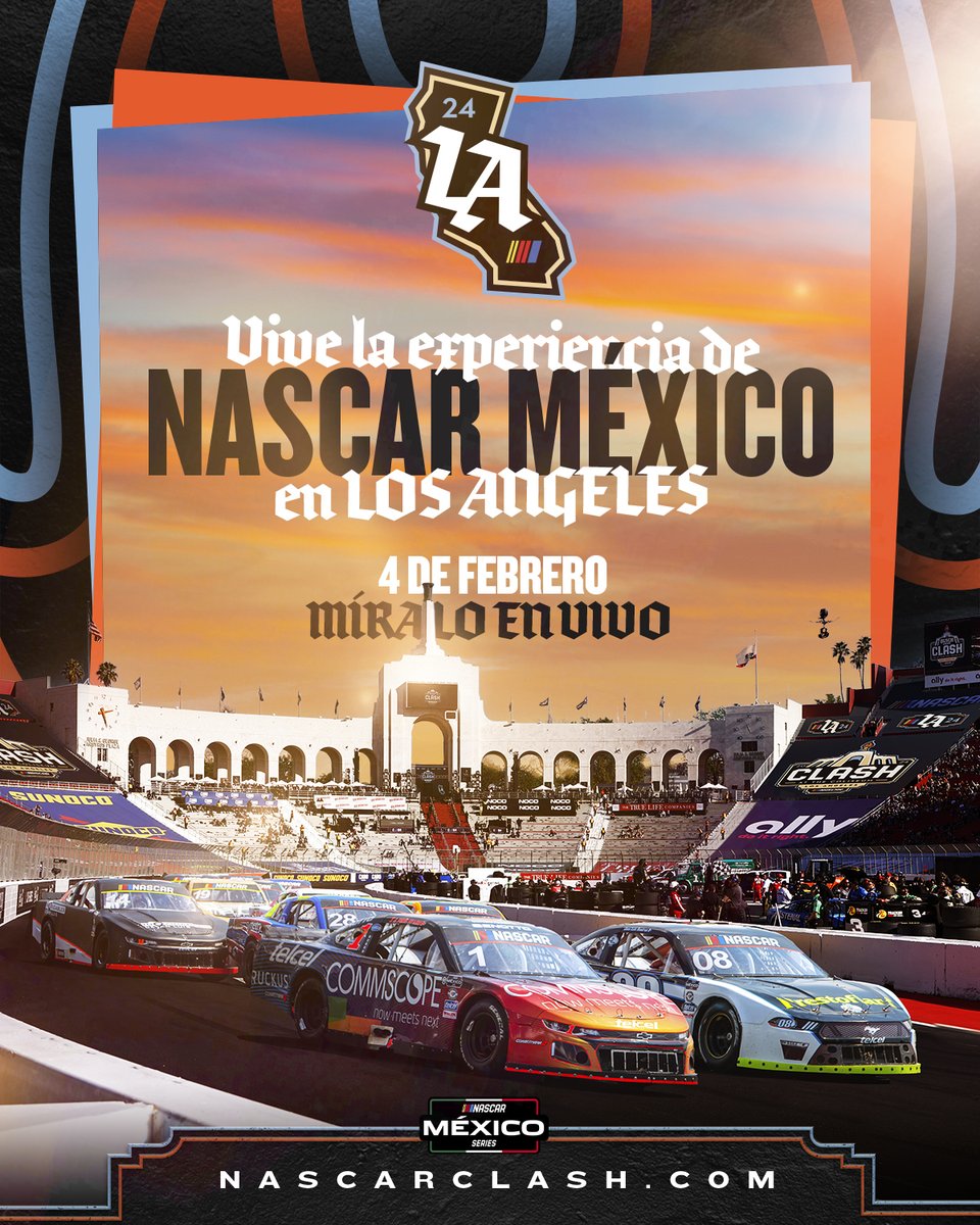 🚨Nos Vamos A Los Ángeles🚨

El emblemático Memorial Coliseum de L.A., será testigo del regreso de NASCAR México Series a suelo estadounidense, siendo parte de la <a href="/nascarclash/">Cook Out Clash at Bowman Gray Stadium</a> el 4 de febrero del 2024 🇲🇽 🇺🇸

#NASCAR #NASCARMx #LA24 #NASCARMxALA #BuschLightClash #MemorialColiseum