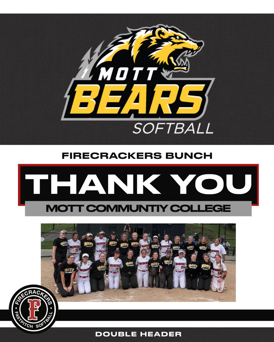 Firecrackers Bunch 2007 Softball (@fc_bunch2007) on Twitter photo A huge thank you to Mott Community College and Coach Warner for hosting us today. We got great weather and two great games. Good luck on your season. 🧨🧨 <a href="/mott_softball/">Mott Softball</a> A huge thank you to Mott Community College and Coach Warner for hosting us today. We got great weather and two great games. Good luck on your season. 🧨🧨 <a href="/mott_softball/">Mott Softball</a>