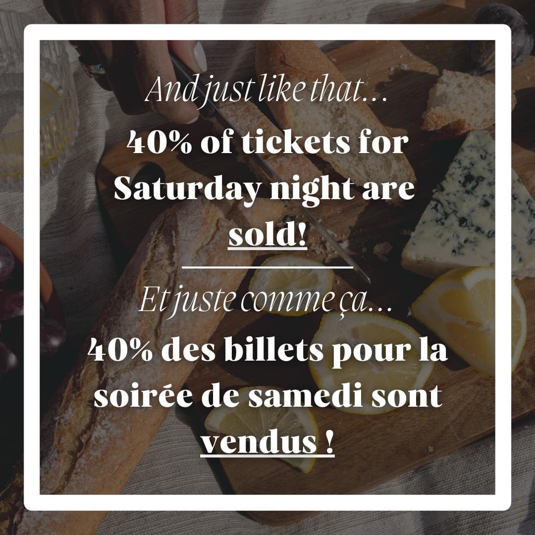 We’re calling it now! The Saturday night of the Orléans Cork and Fork Festival WILL sell out 🍴🍾

Assurez-vous d'obtenir vos billets avant que cela ne se produise: eventbrite.ca/e/392620347027… 

#SoldOut #CorkAndFork #LiegeEtFourchette #OttawaEvents #EvenementsOttawa #OttawaFood