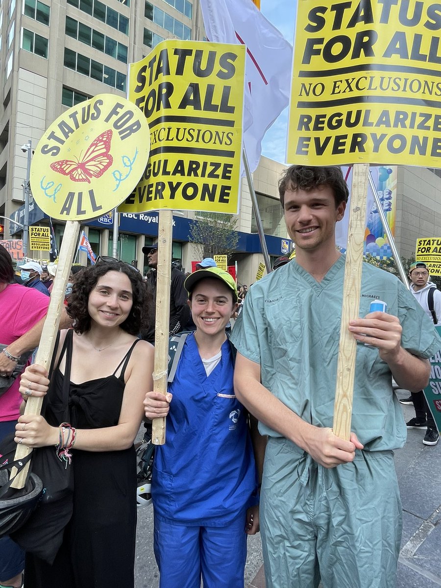 Massive rally in Toronto today to demand #StatusForAll🔥 Health workers joined in large numbers. Prime Minister <a href="/JustinTrudeau/">Justin Trudeau</a> it's time for #StatusForAll. Massive rally in Toronto today to demand #StatusForAll🔥 #Justice4Workers