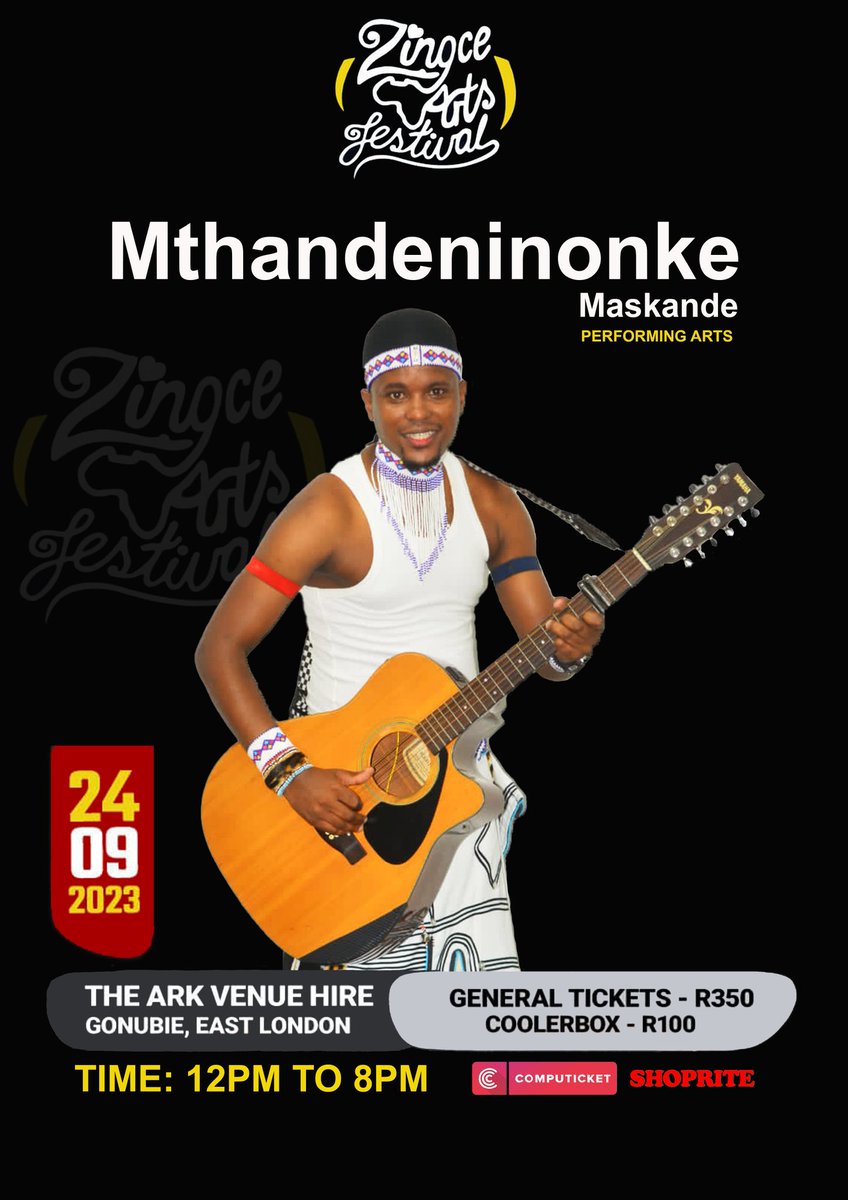 ZingceArtsFest's tweet image. Ladies and gents... MTHANDENINONKE  🔥👏🏾🙌🏾

Catch his performance live at #ZAF2023 on Sunday 24th September 2023 🥳🕺🏿✨

Got your tickets yet? 🤷🏾‍♂️

Still available on computicket.com and Shoprite outlets.

You really don't want to miss this one. 

Makwande mz'ontsundu.

🤲🏾