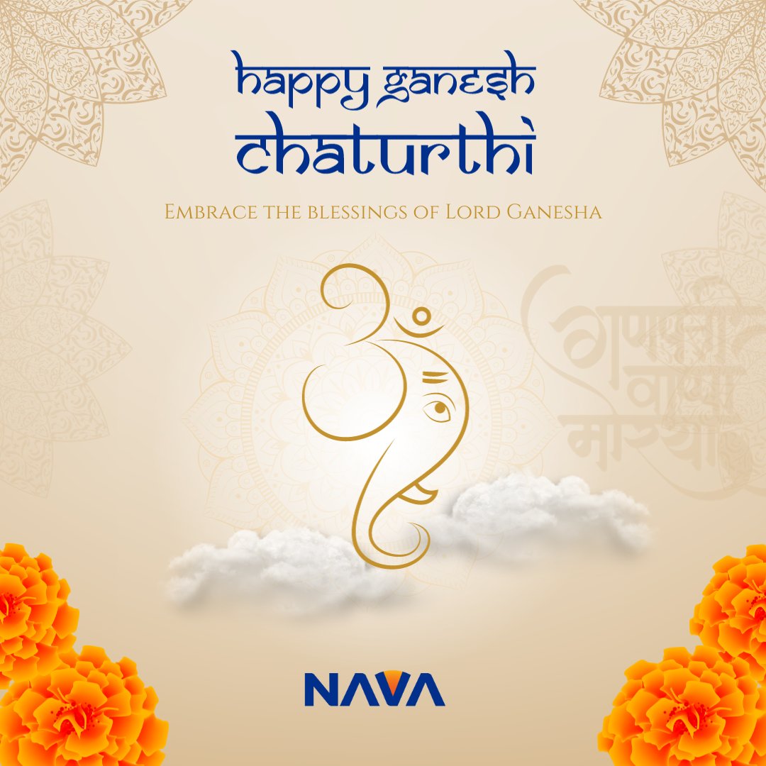 NavaLimited's tweet photo. As we embrace the arrival of Lord Ganesha, may this day bring joy to our hearts and positivity to our homes. Wishing you all a blessed Ganesh Chaturthi! https://t.co/05eSwGgUvf