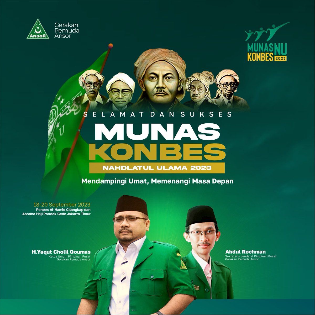 Khoirul__Umam's tweet photo. Selamat dan Sukses untuk pelaksanaan Munas dan Konbes @nahdlatululama 

18-20 September 2023

Mendampingi Umat, Memenangi Masa Depan 
@Official_Ansor https://t.co/KHEgYogAjO
