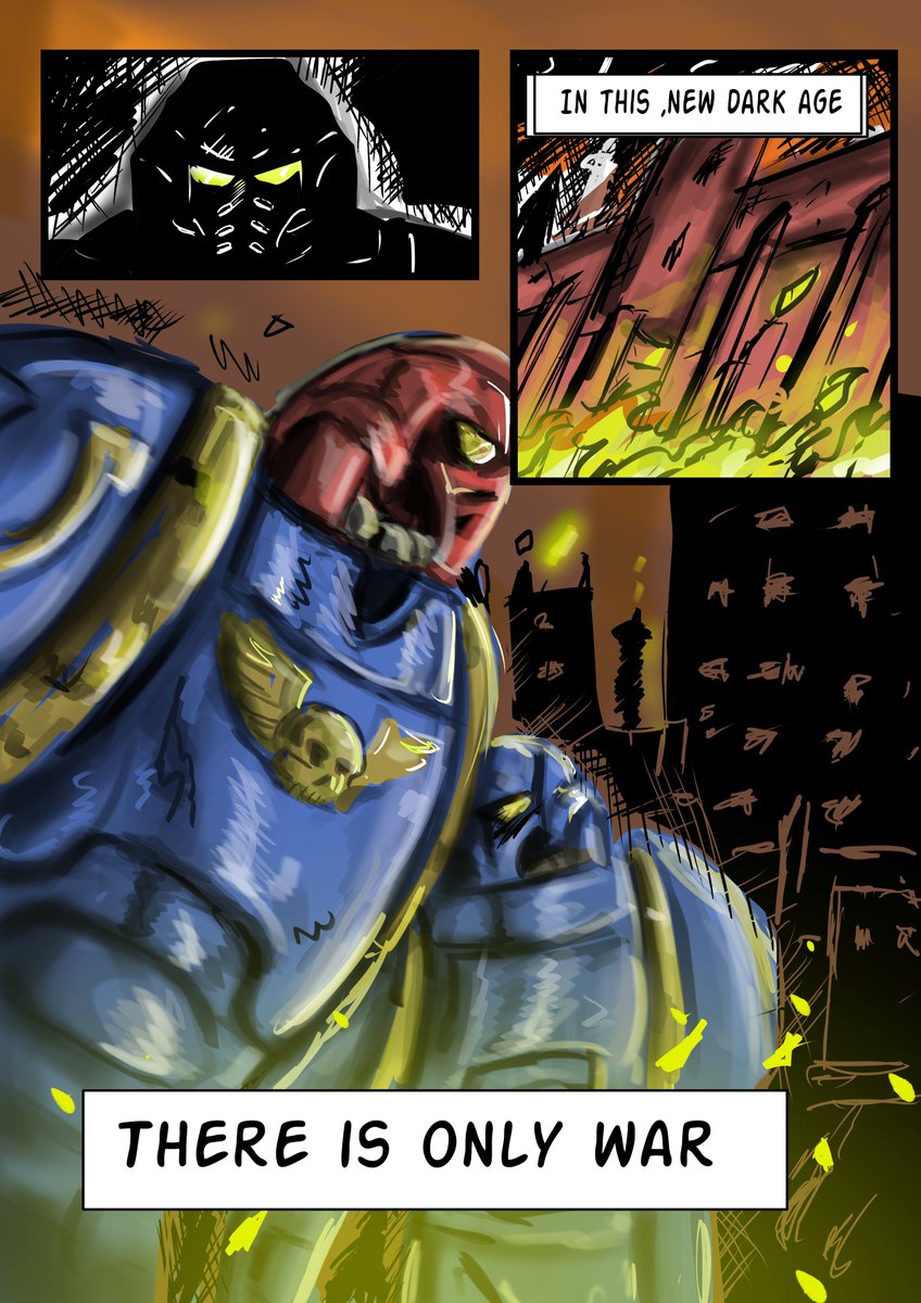 to be sincere i was going to make a black an white page ,but decided to do a different shading technique #warhammer40k #warhammercommunity #warhammerart #art #digitalart #spacemarines40k