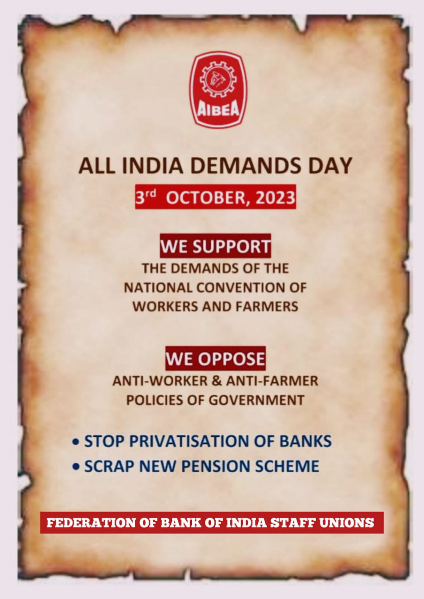 FOBOISU's tweet photo. We wholeheartedly support the declaration and call of actions. We demand roll back of anti-workers and anti-people policies of the Government of the day. Call upon members to join the campaign and struggle. Defeat denationalisation and deunionisation. https://t.co/nWMl4KLty7