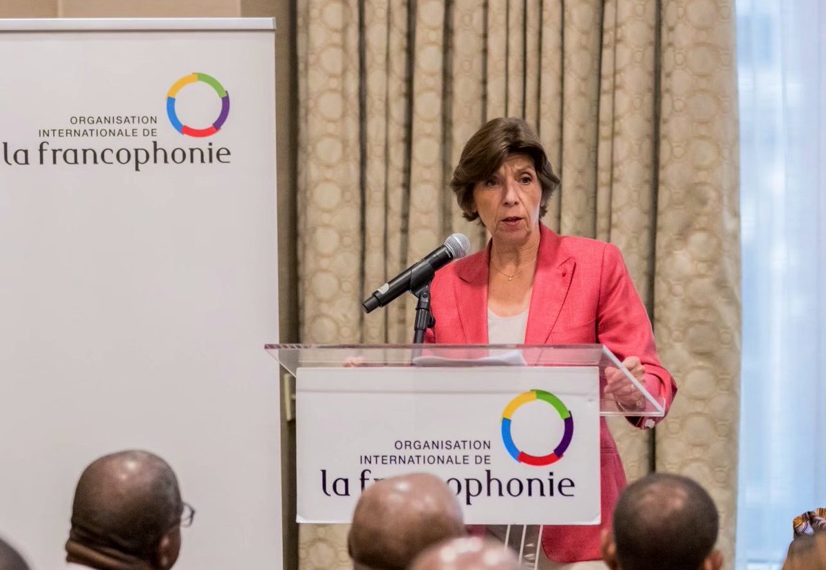 OIFrancophonie's tweet photo. En amont du Sommet des #ODD,la #Francophonie a organisé un dialogue de haut niveau sous le thème : « Pour une #Francophonie au rendez-vous des objectifs de développement durables en 2030 ». Une discussion marquée par la présence du Président des Comores et Président en exercice de l’UA, @PR_AZALI, de la MAE française @MinColonna, de la Ministre congolaise @ASoudanNonault, et de la MAE ivoirienne @Kandiacamara_Of.