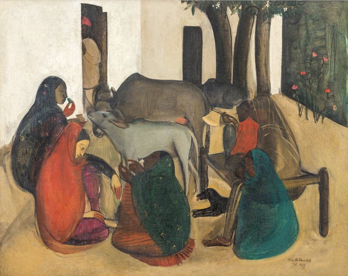 $7.5 Mn for the Story Teller by Amrita Sher-Gil. One of the highest by an Indian Artist worldwide. 

#artauctions #indianart