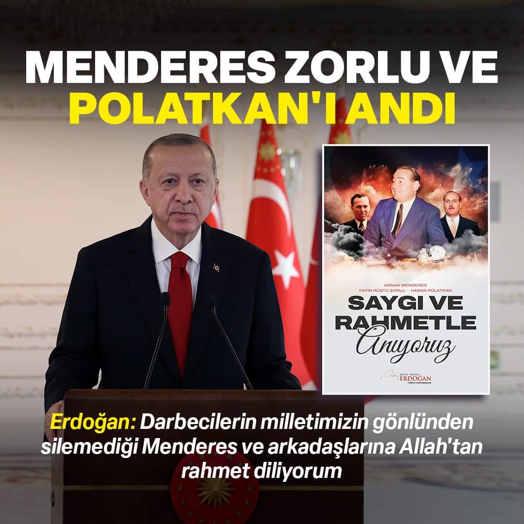 ibrahimgultrss's tweet photo. #Cumhurbaşkanımız @RTErdogan idam edilişlerinin 62. yılında Menderes, #Zorlu ve #Polatkan'ı andı.
https://t.co/12UhpiYAo2
#RTErdoğan #BeratAlbayrak #Tügva
#ÖmerÇelik #Cihannuma #FatihErbakan
#SelçukBayraktar #Mersin #Tarsus #BekirBozdağ #ErkanKandemir #EyyüpKadirİnan https://t.co/oKqxdqE3Vy
