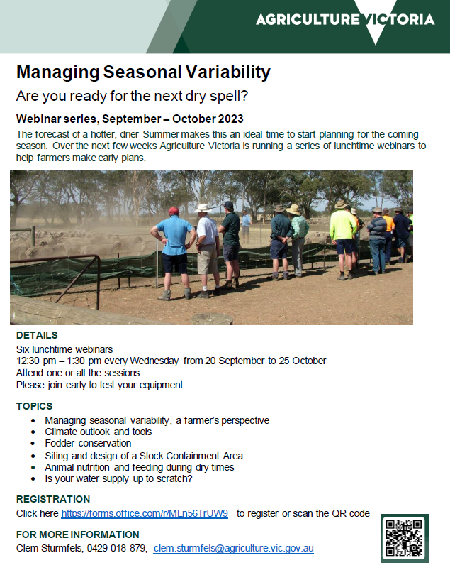 With things becoming dry, these sessions may help with your planning.

CLICK to REGISTER: forms.office.com/r/MLn56TrUW9