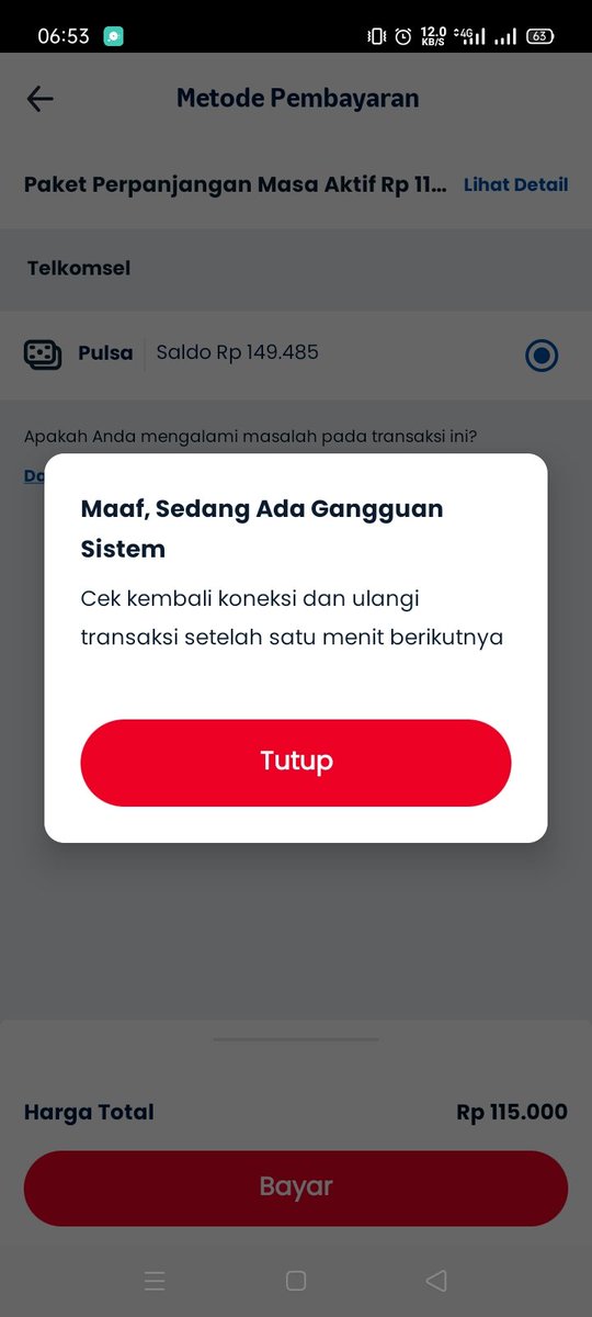 irfan199's tweet photo. @Telkomsel pembelian paket perpanjangan masa aktif tidak bisa dilakukan di aplikasi mytelkomsel. Sudah hampir 1 minggu. https://t.co/NOAtfbhlcb