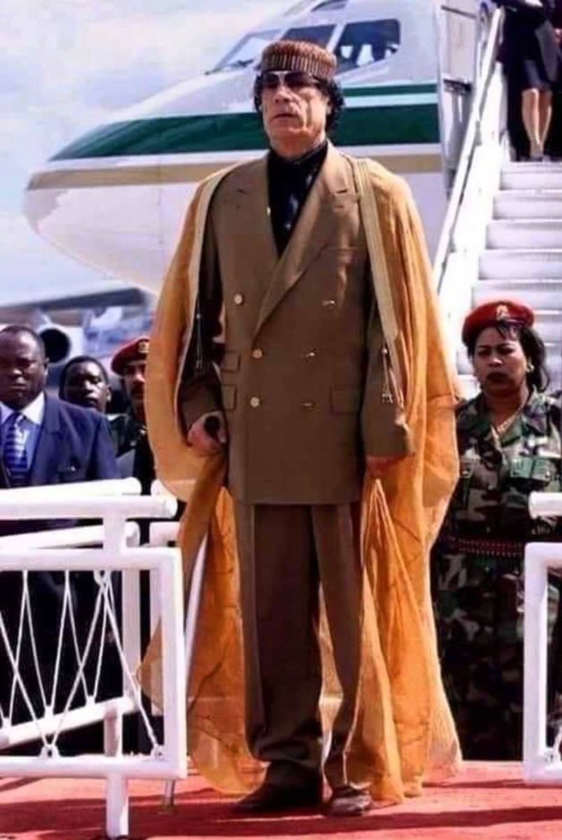 AntonioTweets2's tweet photo. 16 real Reasons why Gaddafi was killed: 👇

1. Libya had no electricity bill, electricity came free of charge to all citizens.
2. There were no interest rates on loans, the banks were state-owned, the loan of citizens by law 0%.
3. Kadafi promised not to buy a house for his parents until everyone in Libya owns a home.
4. All newlywed couples in Libya received 60,000 dinars from the government & because of that they bought their own apartments & started their families.
5. Education & medical treatment in Libya are free. Before Gaddafi there were only 25% readers, 83% during his reign
6. If Libyans wanted to live on a farm, they received free household appliances, seeds and livestock.
7. If they cannot receive treatment in Libya, the state would fund them $2300+ accommodation & travel for treatment abroad.
8. If you buy a car, the government finances 50% of the price.
9. The price of gasoline became $ 0.14 per liter.
10. Libya had no external debt, and reserves were $150 Billion (now frozen worldwide)
11. Since some Libyans can't find jobs after school, the government will pay the average salary when they can't find a job.
12. Part of oil sales in Libya are directly linked to the bank accounts of all citizens.
13. The mother who gave birth to the child will receive $5000
14. 40 loaves of bread cost $0.15.
15. 25% of Libyans had all Ilisna diplomas.
16. Kadafi has implemented the world's biggest irrigation project known as the "BIG MAN PROJECT" to ensure water availability in the desert.
If this is called “DICTATORSHIP” I wonder what democracy is
