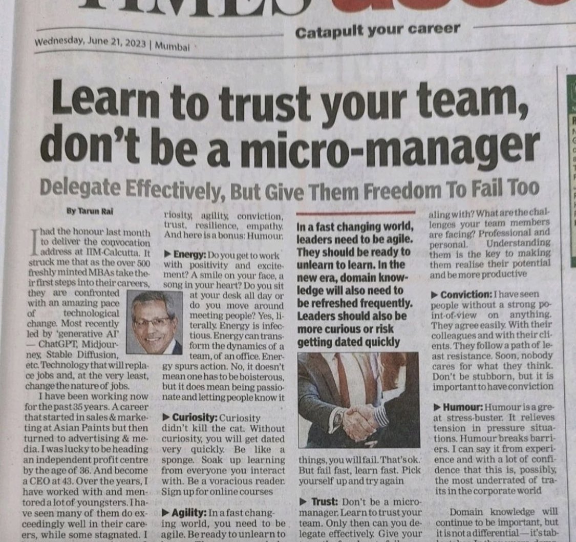 enshaiz's tweet photo. One of the biggest destroyers of company culture, if you feel your team can not do the job, then develop them so they can, work with them and communicate with them openly and honestly.
Do not micro manage someone who knows their stuff as they will leave due to this. https://t.co/Q6cZcJXnvo