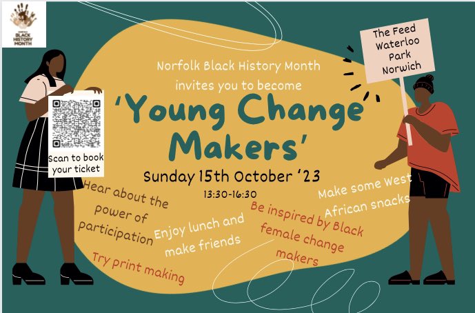 Are you a young person living in Norfolk who identifies as being from an Ethnically Diverse Community and would like to get involved in or learn more about youth participation? This event is for you; 15th October at Waterloo Park. eventbrite.co.uk/e/nbhm23-young…