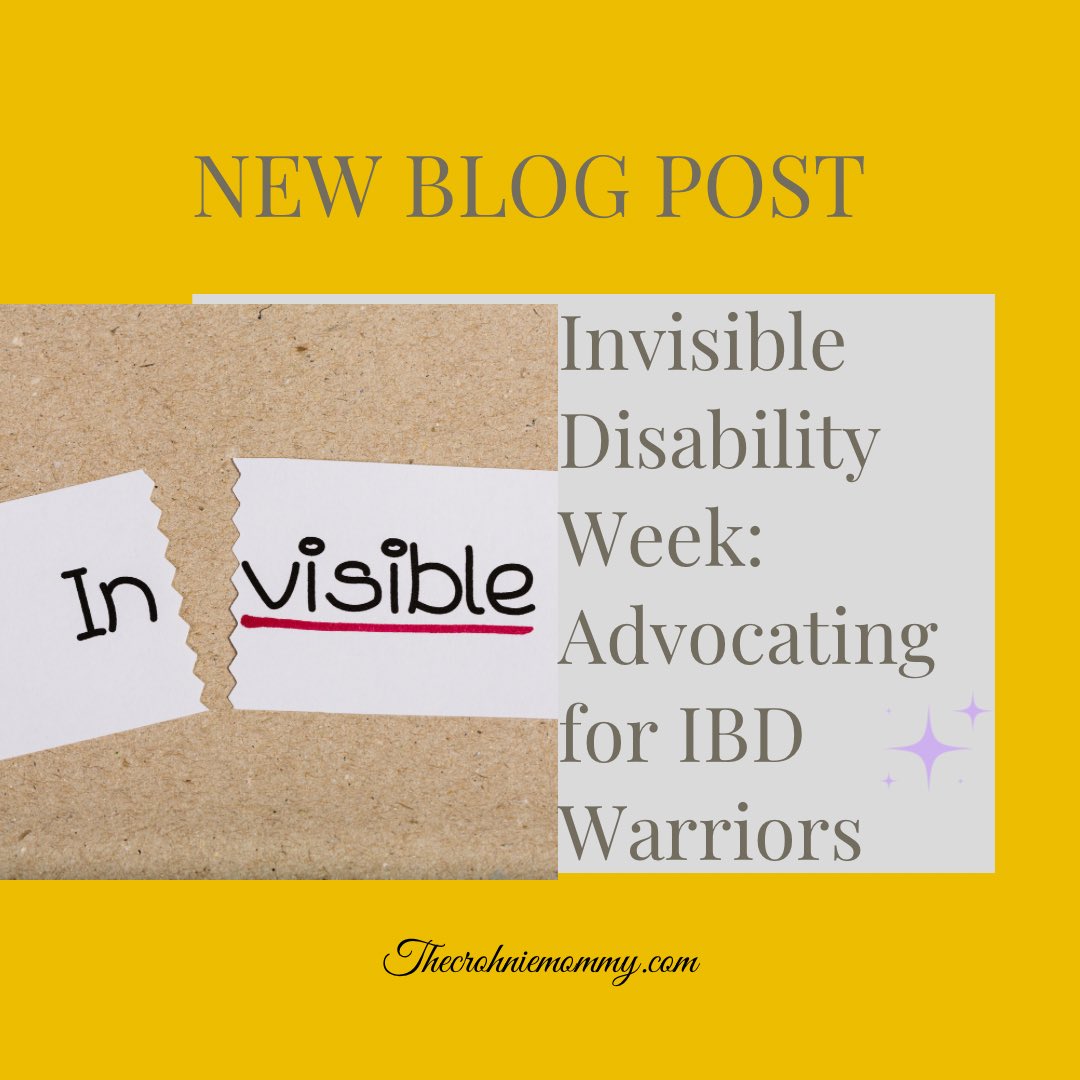 🌟 Embrace the Unseen Heroes 🌟 This #InvisibleDisabilityWeek, we stand with #IBD Warriors, shedding light on their strength and resilience. Read more in our latest blog. 💪💙 #UnseenHeroes #AdvocateWithUs 

thecrohniemommy.com/invisible-disa…