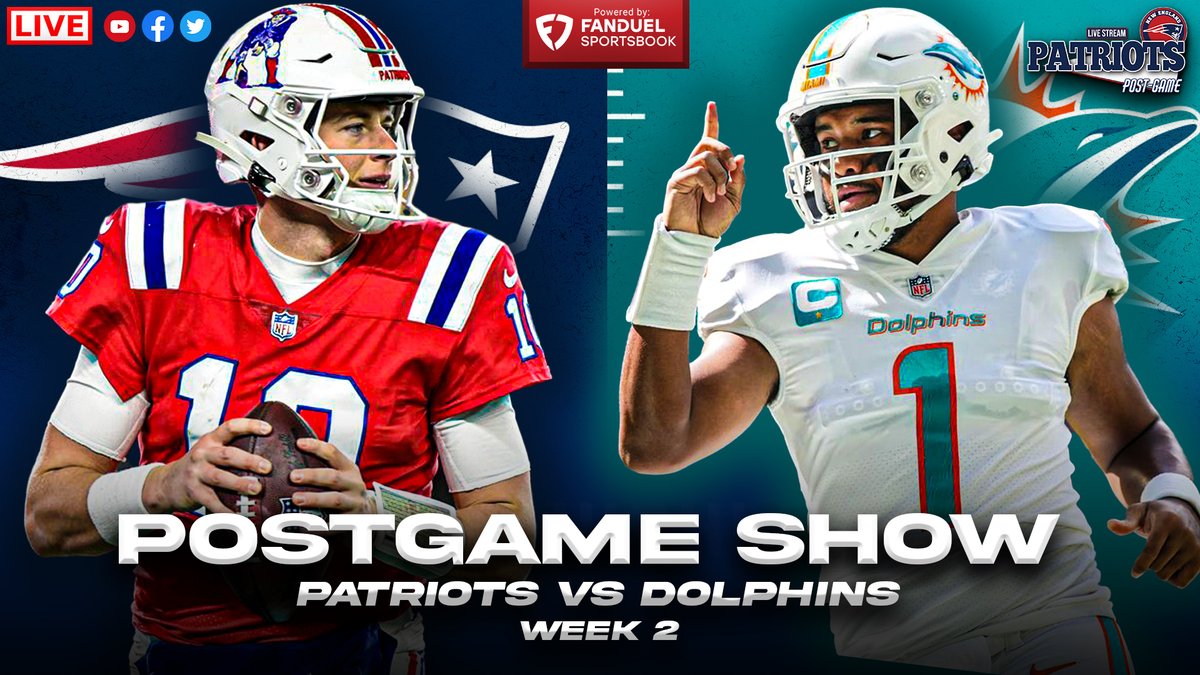 🚨CLNS POSTGAME SHOW TONIGHT! @tkyles39 and @John_Zannis will be LIVE right after hearing from the #Patriots players after their game vs the #Dolphins! 📺Watch LIVE: youtube.com/live/Q8V0h1n9C… ⚡️by @FDSportsbook - Sign up at FanDuel.com/BOSTON