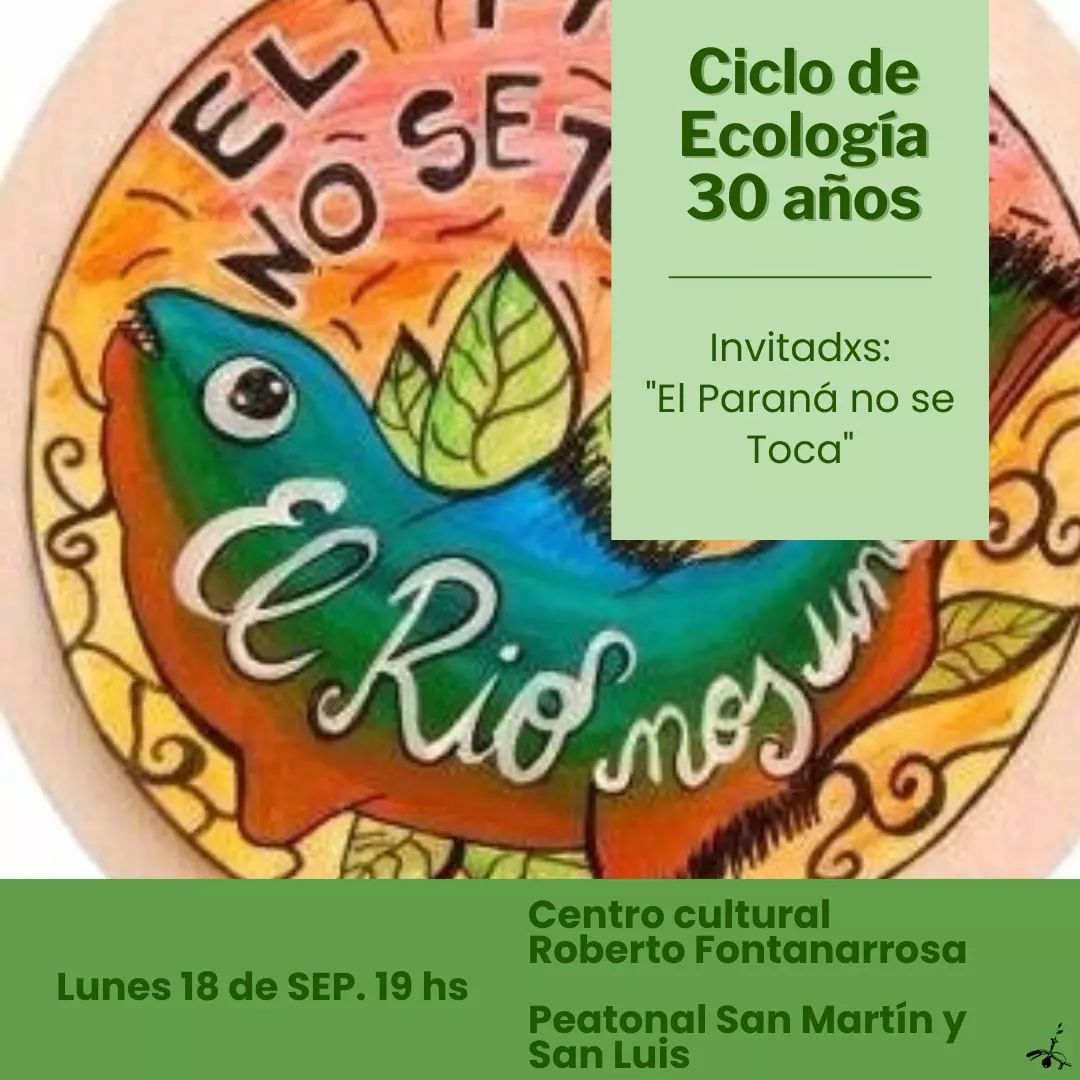 mañana estaremos presentándonos en el Ciclo de Ecología, que este año está cumpliendo 30 años ininterrumpidos de divulgación de temáticas ambientales. como siempre, un placer poder participar de tan importante espacio de conciencia ambiental en nuestra ciudad! les esperamos!
