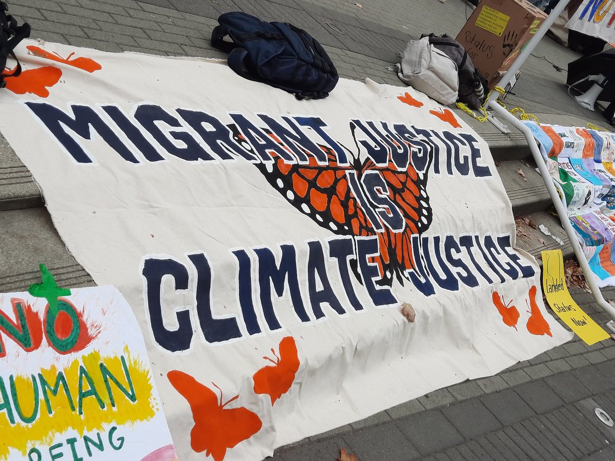 critcrim's tweet image. Migrant justice is climate justice.

#StatusForAll
#Vancouver