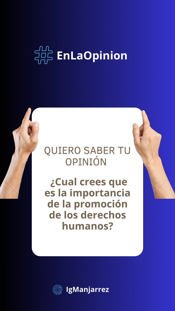 ImanjarrezA's tweet photo. Quiero saber tu opinión,los derechos humanos son base fundamental para una vida de paz y Justicia ,exigir lo que merecemos es nuestra responsabilidad #compromiso https://t.co/ezRpPDil5d