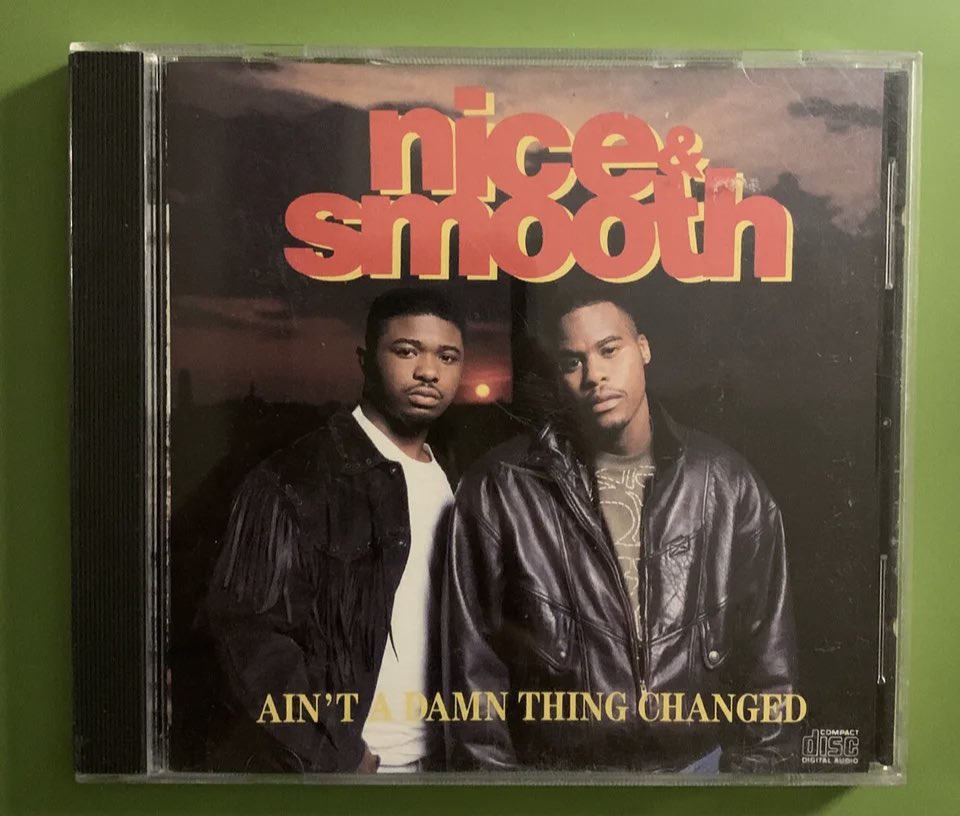 HipHopandGames's tweet photo. On this day in 1991, @darealGregNice and @therealsmoothb released their second album Ain’t a Damn Thing Changed. This is my favorite album from the duo I was three months old. What’s your favorite track? #NiceandSmooth #AintaDamnThingChanged 🔥💯💎💿 https://t.co/jJ85RjIxHS