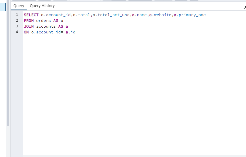 Fulfill_Techie's tweet photo. Day 14: Joining Tables
I joined the orders and accounts table and retrieved 6 columns, 3 each for the respective tables.
#SQLjoining #dataintegration
#20dayswithdata #hertechtrailacademy https://t.co/aVQJI9oooL