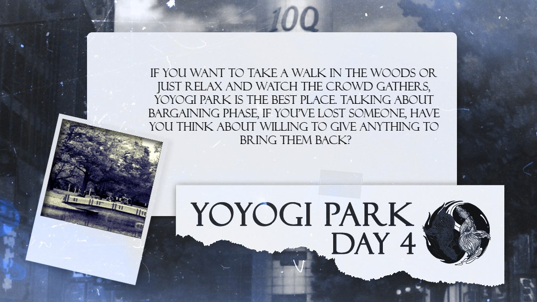 OurLostLenore's tweet photo. ㅤ
ㅤ
Day 4 : Bargaining
"Shall we take a walk around Yoyogi Park?"
https://t.co/fkX7osLRKN
ㅤ
ㅤ https://t.co/TKtrJBIlS4