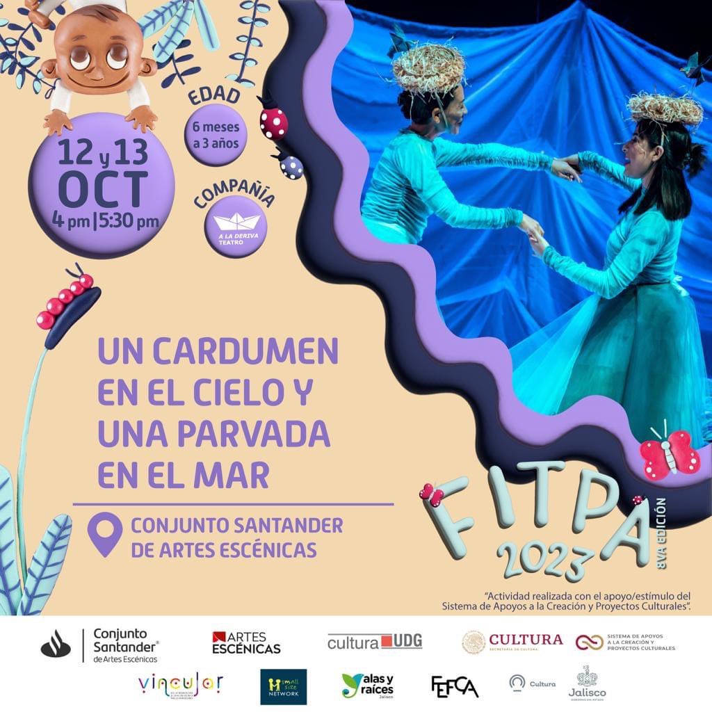 GdlTiempo's tweet photo. #TeatroParaBebés
¡Un Cardumen en el cielo y una parvada en el mar!
#FITPA Festival de Teatro para Bebés de @ALADERIVATEATRO 12 y 13 de octubre para bebés, niñas y niños de 6 meses a 3 años en @ConjSantander
#CupoMuyLimitado
Boletos en https://t.co/oQkWmmzgaD https://t.co/qWeHDg0UXy