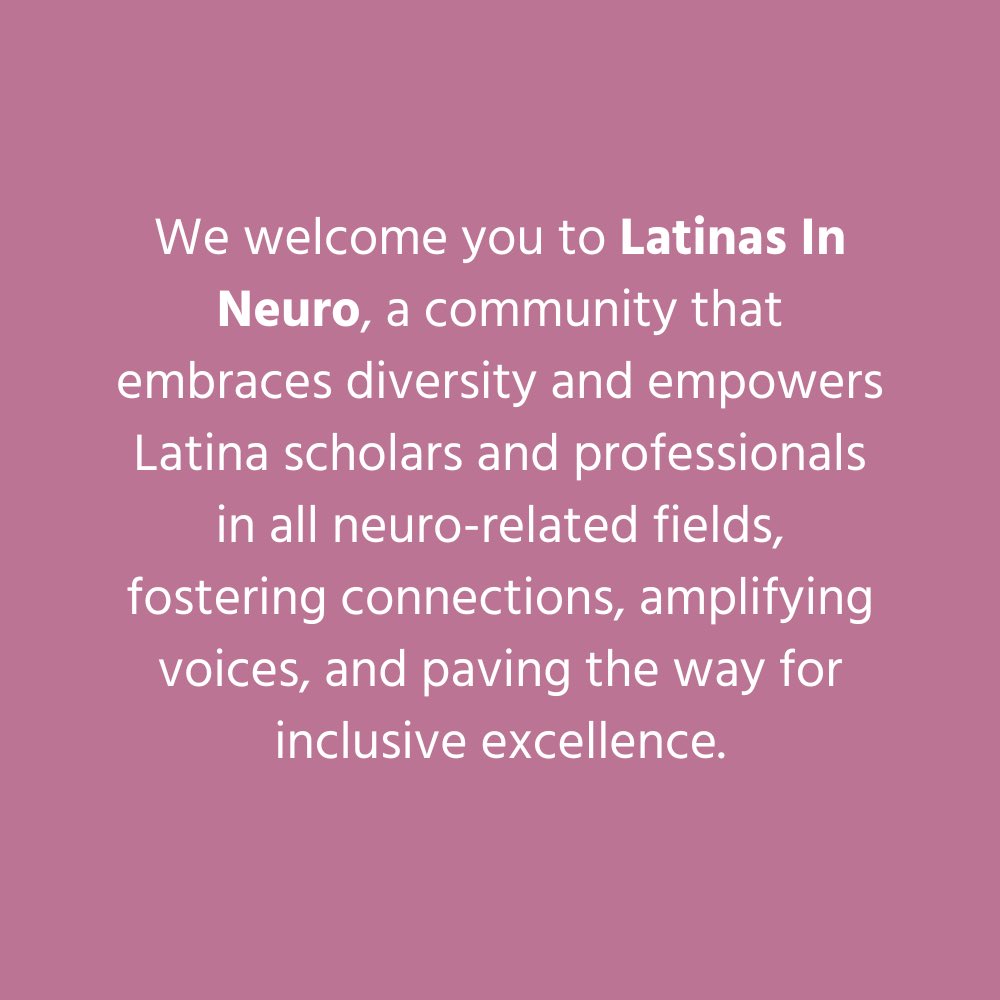LatinasInNeuro's tweet photo. We welcome you to Latinas In Neuro, a community that embraces diversity and empowers Latina scholars and professionals in all neuro-related fields, fostering connections, amplifying voices, and paving the way for inclusive excellence.

#LatinasInNeuro 🧠✨ https://t.co/SaXgTpieIX