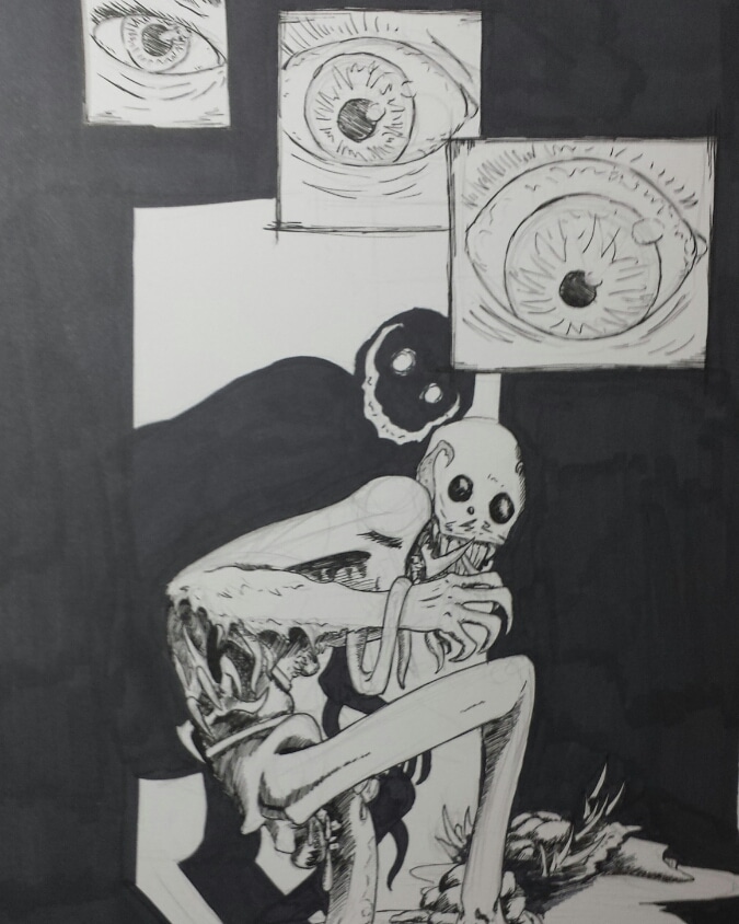 BurningPalace's tweet photo. @PorcelainMaid Haven't done a ton of monster art, but I do enjoy the chance to. https://t.co/4BOA1QD2tu