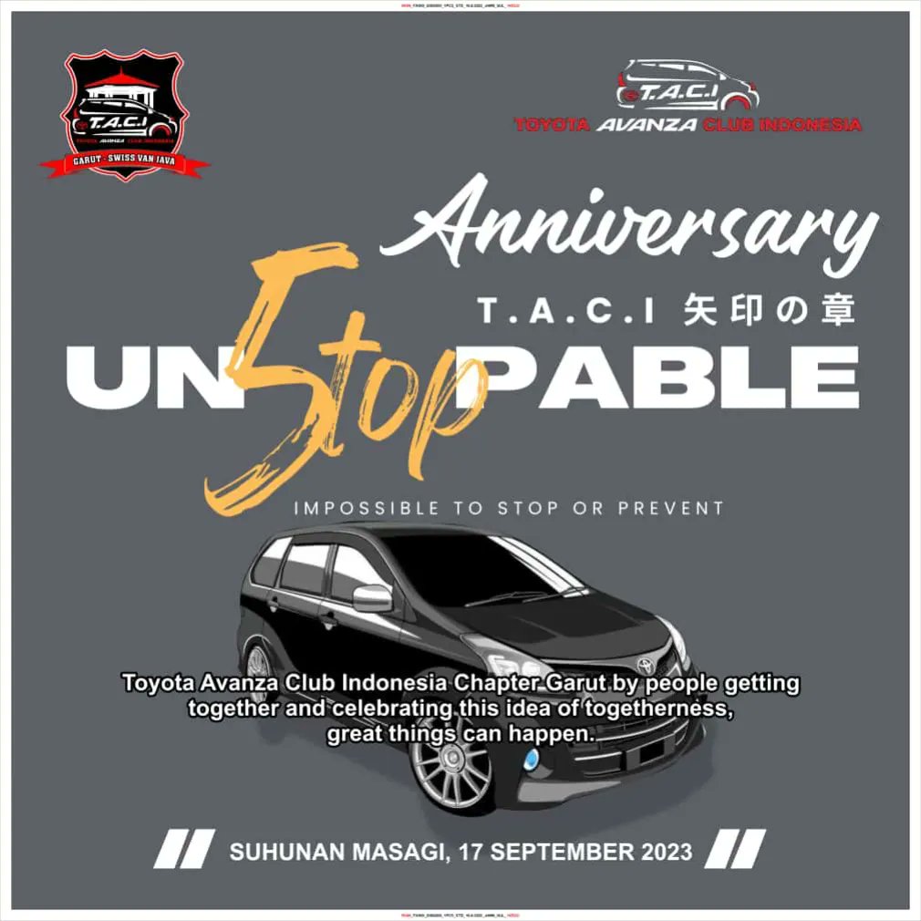 riyancancer's tweet image. Anniversary 5th @Taci_Garut dengan tema un5topable 

#LimaTahunTacigarut #tacigarut #un5topabletaci #TACI #KopdarTACI
#DrivingWithManners 
#ToyotaAvanzaClubIndonesia 
#AlwaysDriveSafely #toyota #avanza #letsgobeyond #komunitasotomotif